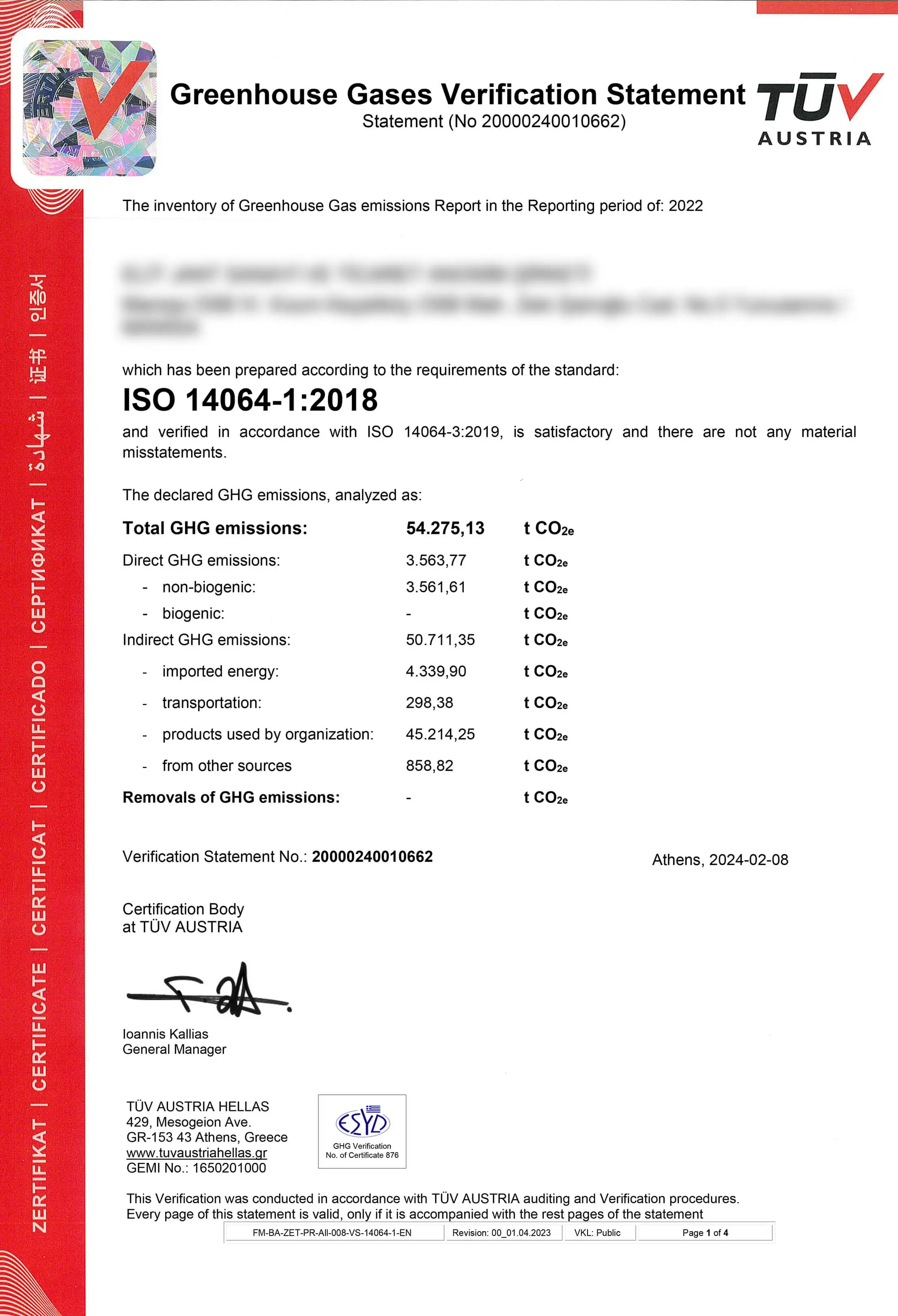 Certificat ISO 14064-1:2018 Certificat ISO 14064-1:2018 - LadneFelgi.pl