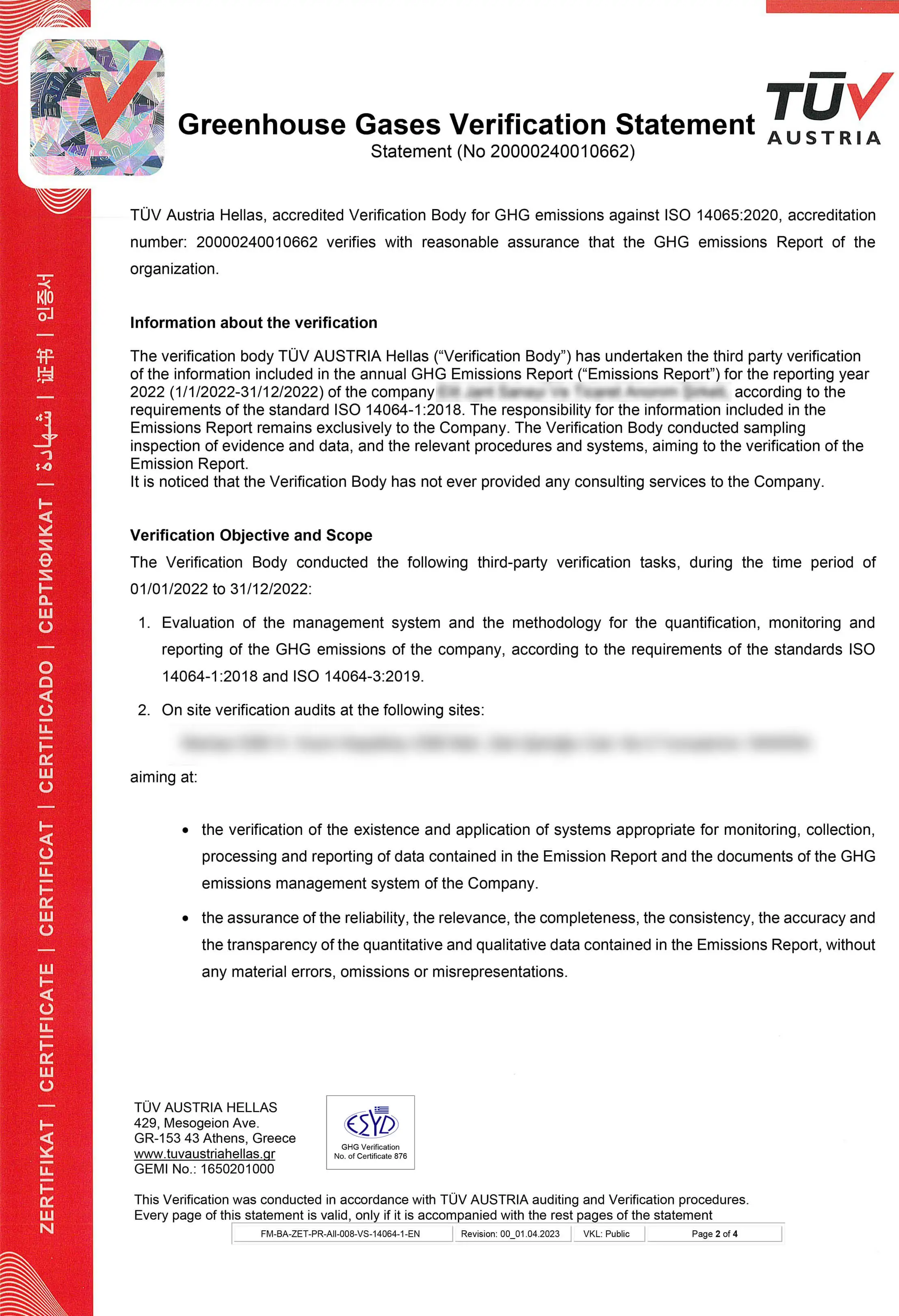 Certificat ISO 14064-1:2018 Certificat ISO 14064-1:2018 - LadneFelgi.pl