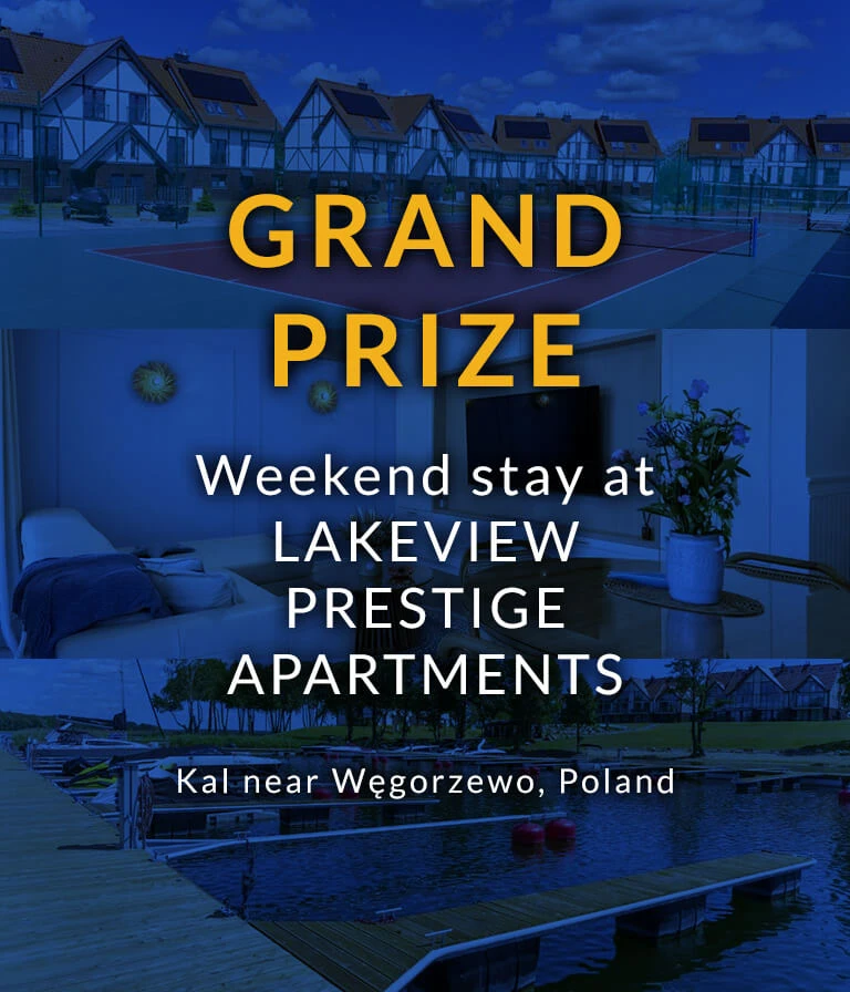 The main prize in the LadneFelgi.pl competition is a weekend in Masuria at LAKEVIEW Prestige Apartments!